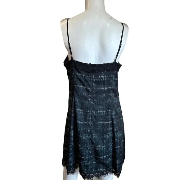 Amanda Uprichard Black & Green Tank Mini Dress sz M NWT $191 orig price - Picture 2 of 11